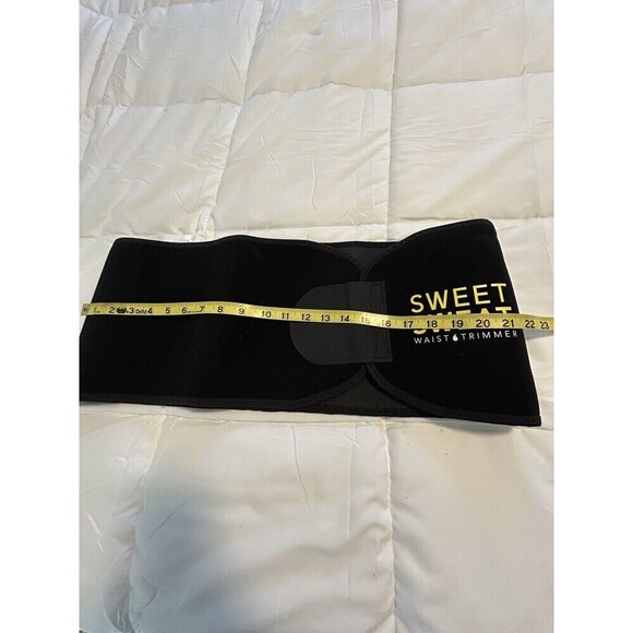 Sweet Sweat Waist Trimmer Band (Women & Men) Trainer Belt - Black Yellow Size M - Picture 4 of 5